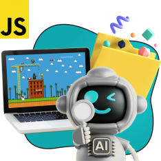 Язык программирования JavaScript + AI. Проектное обучение + геймификация + AI-помощники - КИБЕРшкола программирования для детей, компьютерные курсы для школьников, начинающих и подростков - KIBERone г. Мурино
